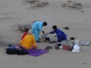 On the second night, the boys cooked dinner for us, while the guide went out in search of the wandering camels. Their legs hadn