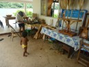 The ukulele makers workshop at the side of his house. 
He also carves paddles for Polynesian canoes.