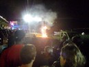 Vaval, the symbol of Carnival, burnt in effigy, right next to our dinghy!