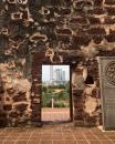 A peek at Malacca from inside church ruins - later a military fort