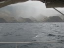 the weather gets ugly as we head around the Island enroute to Fatu Hiva