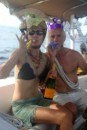 Celebration As We Cross The Equator - Creative Costumes To Please Neptune... Tin Foil Spikes On Our Boat Hook For A Trident, Rope For Tom