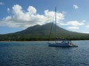 Der Berg von Nevis mal fast ohne Wolken.