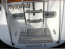Myananda proudly sports her new name and hailing port. We