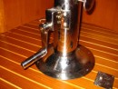 This hand crank is used to raise and lower the dining table in the main salon. It became an impaler and rib cracker when Tom flew from the starboard settee during an uncontrolled jibe. What a rude awakening.