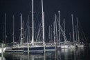 A cold, dark night decended upon Caribbean 1500 boats the evening prior to departure.