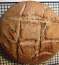 Home baked bread: Using the locally milled rye and wheat flour we bought in Maine, we