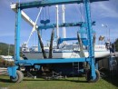 Sareda being lifted after 2 weeks of hard labour.