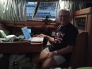 Robbie, aboard Ruaival, Sardinia