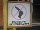 no carrying weapons into the restaurant!