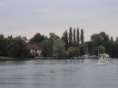 Behind our Kiwi mates.  Typical riverside home along with typical Seine Club Nautique.  Usually still racing Solings and small keel boats.