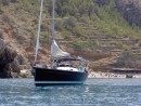 At anchor, Deja, Mallorca