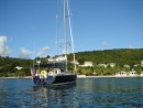 Anchored off the resort, English Harbour, Antigua