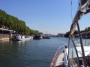 Livaboard barges in Paris - first sight of the Tower