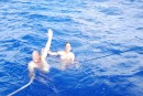 Our first swim in the middle of the Atlantic