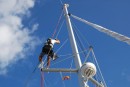And once the sea calmed, James  was hoisted up the mast again, to execute the result of many hours of deliberation!