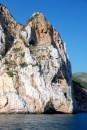 Porto Flavia, an old mine carved into the rock face.