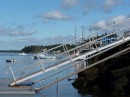 Port Clyde--Maine has extreme tides as this ramp to the floating dock shows at low tide