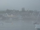 Fog starting to leave in Port Clyde