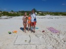 Happy Valentines Day from Great Guana Cay!  Claire and I made this postcard in the sand.