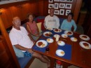 Wes and Sheryl from Merlin and George and Marianne from Wet Wings came over for spaghetti when we were at Compass Cay!