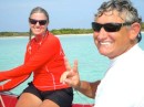 Dena and Myron on a snorkeling trip around Hog Cay