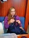 Claire knitting
