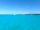 blue, blue all around at our anchorage off of Big Majors Spot, Exuma Islands, Bahamas