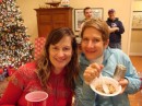 Karen and Kathy at the Youth Christmas Party at our house