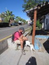 Matthew is always making nice with the local dogs....