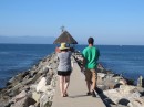 Matthew and his sister, Ashley, walking out on the jetty in Nuevo Vallarta - Paradise Village.