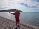 Matthew skipping rocks in Isla San Francisco