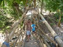 I was taken to this bamboo bridge- the kids were very proud of this new construction over the water.