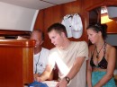 Michael reviewing weather data prior to leaving on the passage to NZ!