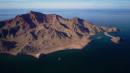 Aerial view of Puerto Refugio: There are several areas to anchor in in Puerto Refugio and we spent several days checking them out. 