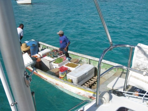 Fresh foods delivered to San Blas via water taxi!