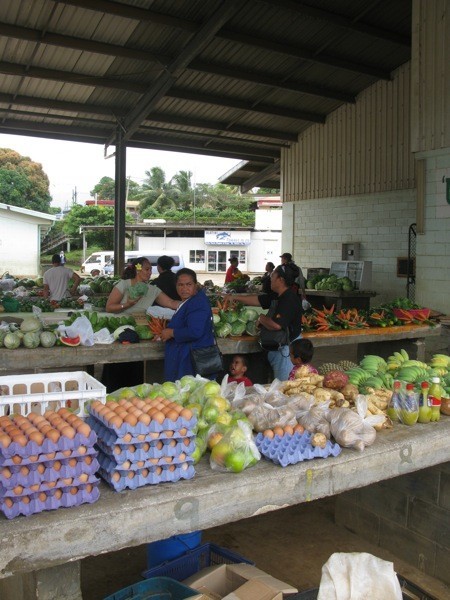 Fruit and veggie market at Neiafu, Tonga