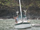 Rebecca and Patrick on s/v Brickhouse, couple from Middletown, RI in Hiva Oa