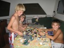 Boys from Chtimagine getting creative w/legos; Daniels Bay, Nuku Hiva