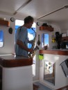 Rick, on s/v Tara Vana, playing a little jazz on the sax for us