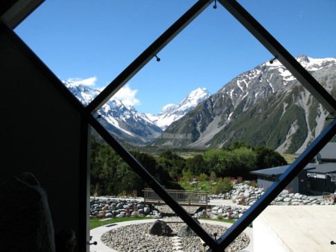 View of Mount Cook from the information center and starting point for many climbers