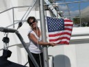 Raising the American flag in US waters again!