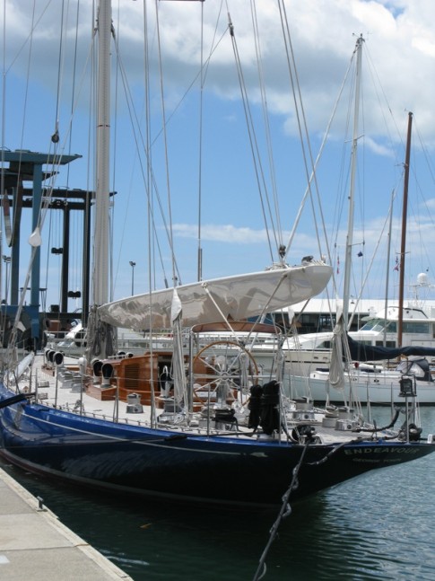 The beautiful yacht Endearvour getting a refit in Auckland