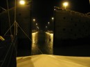 Doors closing behind us, waiting for water to fill our chamber in Gatun Locks