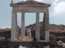 Temple of Isis marked the beginning of Roman construction on the island.  Virginia providing reference of size of statue within.