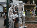 11 silver living statues in zocalo plaza