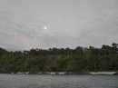 leaving Double Island with the moon 