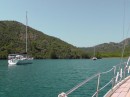 Boynuz Buku - our first anchorage after leaving Gocek - where Dennis swapped transmissions.  We were going to be doing a lot of med-mooring and the replacement tranny installed in Australia was not going to be up to it.