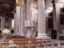 Basilica della Santissima Annunziata del Vastato: Ribbed marble columns and marble  pulpit -fresoes everywhere.