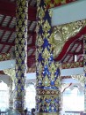 Wat Suan Dok: Carved, gilded, and tiled columns.